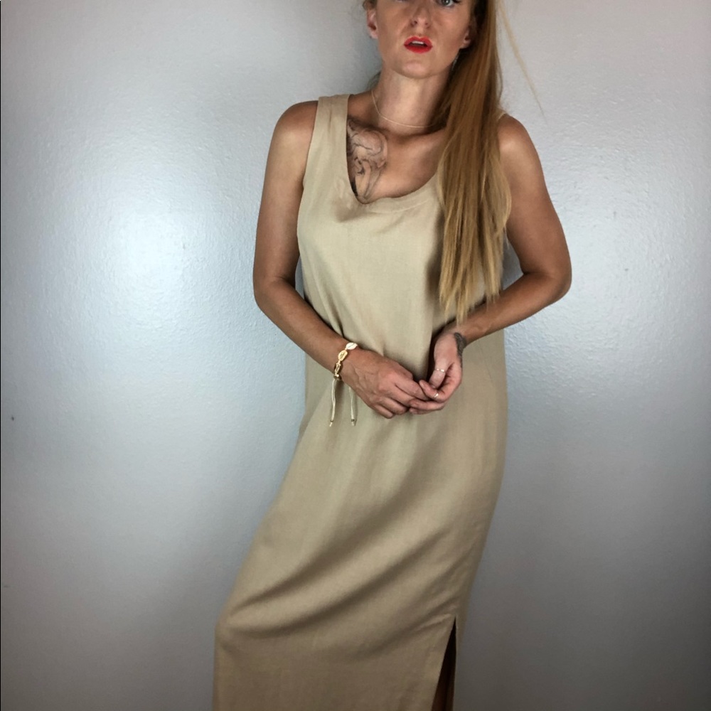 NORTON MCNAUGHTON Vintage 90’s Tan Dress Small